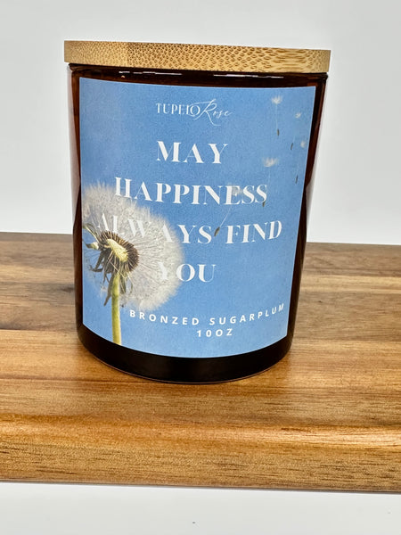 May Happiness Always Find You Candle