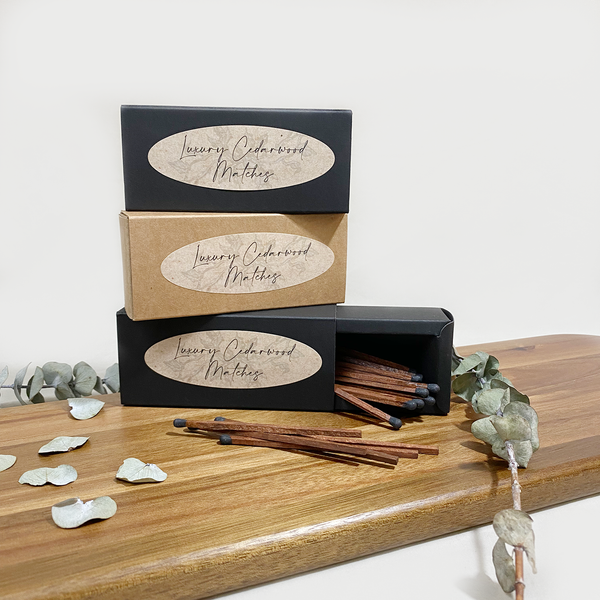 Set of 12 Individual Premium Cedarwood 4" Cigar and Candle Matches- Quantity=12 matches
