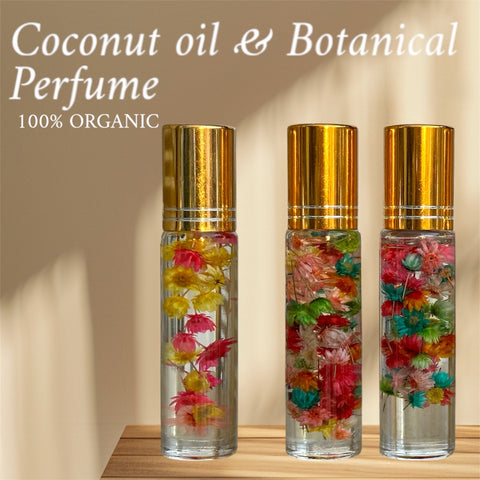 Perfume Roll-on with Flowers- Coconut Oil infused