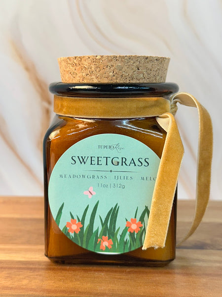 Sweetgrass Candle- Limited Edition Apothecary Vessel 11oz