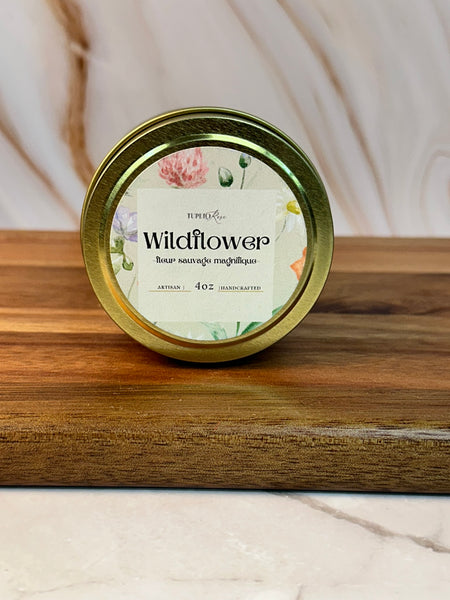 Wildflower Gold Travel Candle Tin