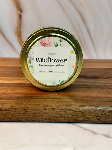 Wildflower Gold Travel Candle Tin