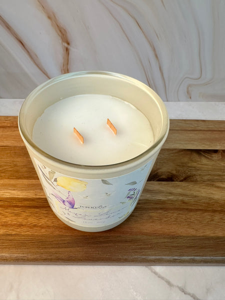 Meyer Lemon & Lavender Wood Wick Candle 14 oz.- White Vessel