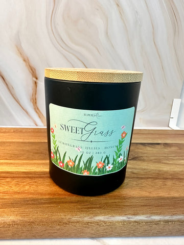 Sweetgrass Candle- Black Vessel