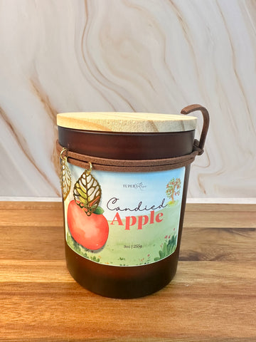 Candied Apple Candle with charms