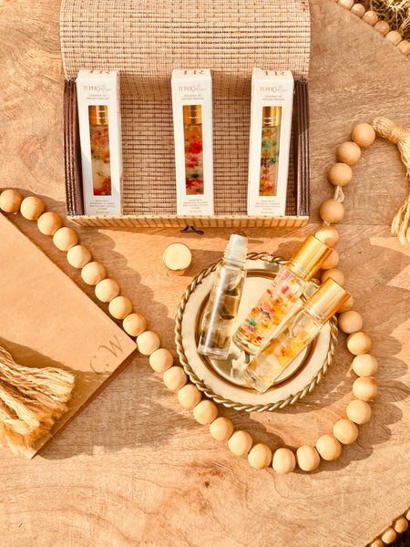 Perfume Roll-on with Flowers- Coconut Oil infused