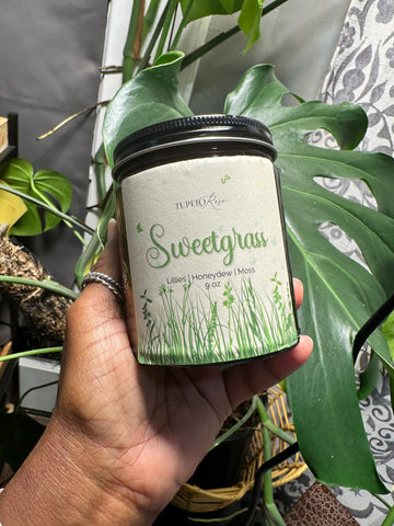 Sweetgrass- Leaf Design label